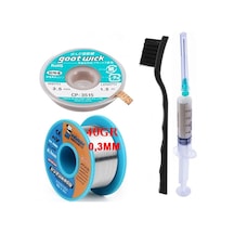 Flux Lehim Toplama,lehim Emme Teli 3,5mm Ve Lehim Teli Soldering Mechanic 40gr 0,3mm 4in1 Arada St02