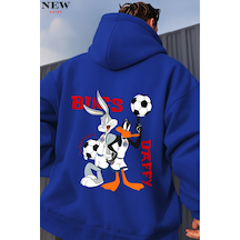 Bugs Daffy Baskılı Sweatshirt Saks Mavisi