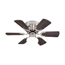 Westinghouse Petite Tavan Vantilatörü 76 Cm, Fırçalanmış Nikel, Kordonlu Model Ahşap