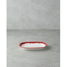 Larry Porselen Kayık Tabak 24 Cm Kırmızı Açık