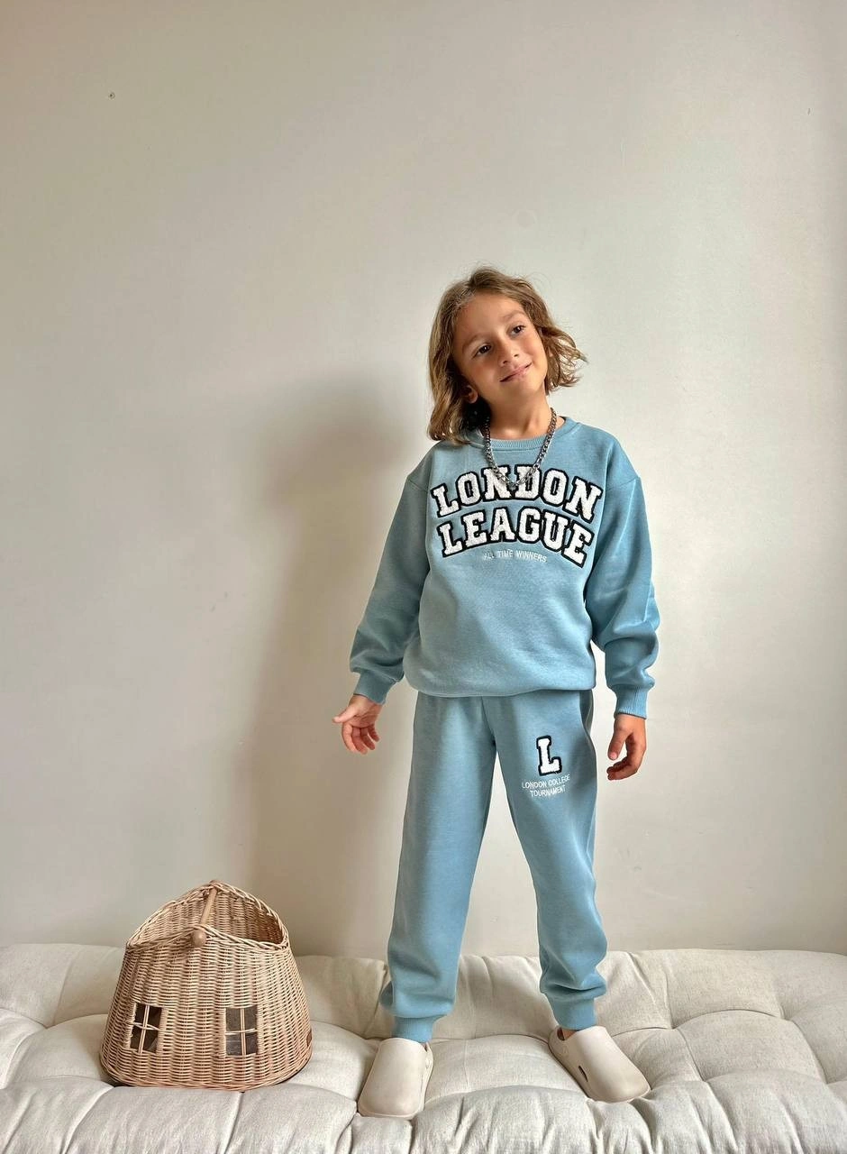 Miniko Kids Erkek Çocuk London League 3 İplik Şardonlu Pamuk Takım Mavi