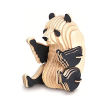 3D Büyük Ahşap Maket Panda Puzzle 43 Parça Woodcraft Ahşap Maket