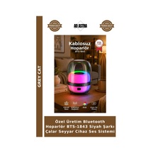 Özel Üretim Bluetooth Hoparlör Bts-1843 Siyah Şarkı Çalar Seyyar Cihaz Ses Sistemi