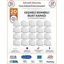 Trendhomm Buat Kapağı - Beyaz - Bombeli Kapak - 20 Adet