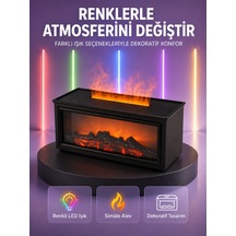 Şömine Görünümlü Hava Nemlendirici Renkli Led Işıklı Aroma Difüzörü - Lisinya