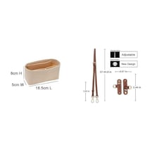 Ürün Başlığı: Bej Keçe Çanta Düzenleyici Ve Ayarlanabilir Askı Seti / Mini Organizer - 16.5x8x5 Cm