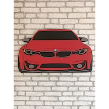 Bmw Araba Duvar Süsü Strafor Tablo Duvar Aksesuarı Strafor Tablo Kırmızı