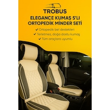 Alfa Romeo Spider Trobus Elegance Ortopedik Araç Koltuk Minderi 5'li Set, Hava Yastığı Uyumlu Bej Koyu Bej