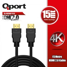 Qport Q-hdmı152 Altın Uçlu 15 Metre 4k Hdmı 2.0 Kablo 15m Hdmı
