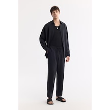 Avva Erkek Siyah Beli Lastikli Bağcıklı Soft Touch Relaxed Fit Pantolon A51y3031