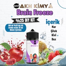 Brain Freeze Naked Yoğun Dıy Kit Nar Çilek Kivi Buz Gıda Aroması %25 Oranda Aroma İçerir Hazır Değildir 100 Ml