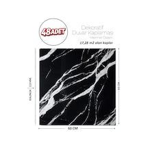 60x60 Cm Kendinden Yapışkanlı Duvar,banyo,tezgah Arası Siyah Mermer-48 Adet 1089-60-48