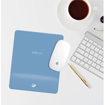 Mavi More Joy Yazılı Bilek Destekli Dikdörtgen Mouse Pad Mouse Altlık Mousepad