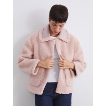 Lcw Vision Pembe Ceket Yaka Kadın Teddy Kaban