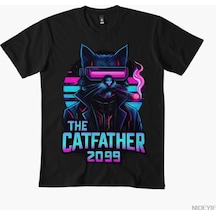 Flood Of Style The Catfather Erkek Kadın Tişörtü %100 Pamuklu Tişörtler Kısa Kollu Üstler 1217-3 Çok Renkli