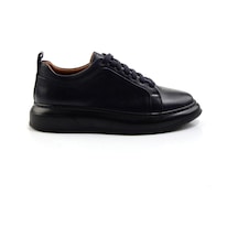 Bambi Lacivert Hakiki Deri Erkek Sneaker E01594315143 Lacivert