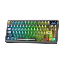 Aula Nova75 Mekanik Rgb Klavye Tkl Dream Sakura Switch Tri Mode Kablosuz Makrolu Hot Swap Gaming Oyuncu Klavyesi Siyah