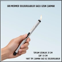Uyguna-yakala Gri/mermer Doldurulabilir Gazlı Uzun Çakmak-ykt.277