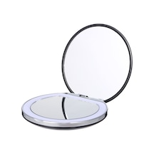 Vkemall Kozmetik Mini Taşınabilir Cep Led Makyaj Aynası Işıklı Şarj Edilebilir El Kompak