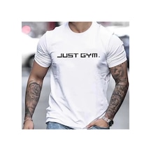 Caddemia Yaz Moda Rahat Spor Gevşek Sadece Spor Mektubu Baskılı Yuvarlak Boyun Kısa K Beyaz 2XL