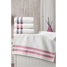 Krem Renk 4'lü El Ve Yüz Havlusu-50X90Cm Krem