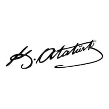 Atatürk İmza - Araç, Oto, Laptop, Duvar Uyumlu Sticker 20 6 Cm