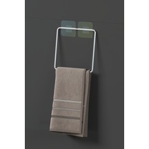Krom Gümüş Yapışkanlı Havluluk Havlu Askısı Havlu Tutacağı Banyo Mutfak Havluluğu Minimal Metalik Diğer