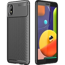 Samsung Galaxy  Uyumlu - A01 Core Kılıf Auto Focus Karbon Kapak - Siyah