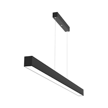 Lineer 150cm Siyah Kasa Ledli Sarkıt Modern Led Avize, Salon, Mutfak, Masa Üstü Avize 4000k G 4000k Gün Işığı
