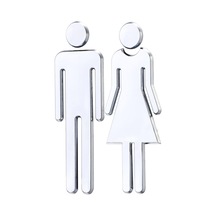 Çıkarılabilir Tuvalet Çıkartmaları Çifti 3d Ayna Vinil Duvar Sanatı Çıkartmaları F Çok Renkli