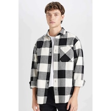 DeFacto Regular Fit Kareli Oduncu Uzun Kollu Gömlek D3298AX24WNBK81