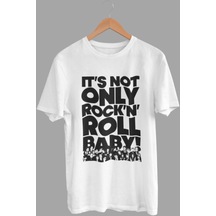 Daksel Beyaz Renk Basic Rock'n Roll Baby Baskılı Erkek T-shirt Dks4601