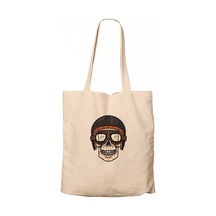 Skull Helmet Krem Kanvas Bez Çanta Krem