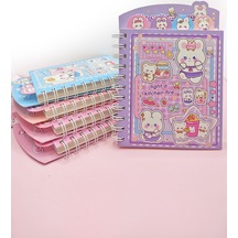 Tatlış Tavşan Ayraçlı A5 Not Defteri 14x18 Cm - Mor