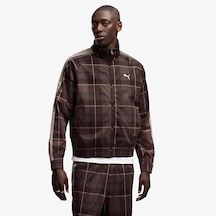 Puma T7 Relaxed Tartan Woven Erkek Kahverengi Ceket 636731