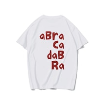 Brz Collectıon Brz Collection Unisex Oversize Abracadabra T-shirt Beyaz