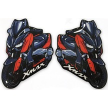 2'Li Xmax 3D Damla Sticker Kırmızı