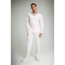 Defacto Yazlık Viskon Jogger Pantolon Regular Fit Normal Kesim Keten Karışımlı Düz Paça Cepli B4867ax25smbg686 Bej
