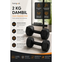 2x2 Kg Dambıl Seti Toplam 4 Kg Kaymaz Tutma Saplı Altıgen Fitness Dumbbell Ev Spor Ağırlık Seti