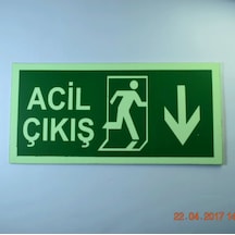 Fosforlu Yön Levhası | Acil Çıkış Aşağı Ok