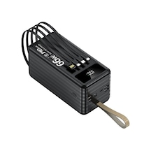 100.000 Mah Powerbank 4 Usb Micro Type-c Lıghtnıng Girişli El Fenerli Taşınabilir Şarj Aleti Siyah - 858266298 Siyah