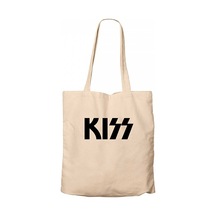 Kiss Logo 2 Krem Kanvas Bez Çanta Krem