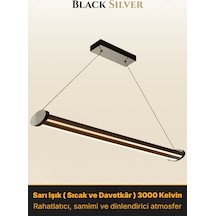 Mira Silver Lineer Led Sarkıt Avize Kumandalı Dim Edilebilir Aşağı Işık Sarı Işık
