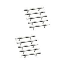 Paslanmaz Metal Kulp, Inox Dolap Çekmece Mobilya Kulbu, Tv Ünitesi Yatak Odası Vestiyer Mutfak İçin 224 Mm, Adet, 10 Açık Kahverengi