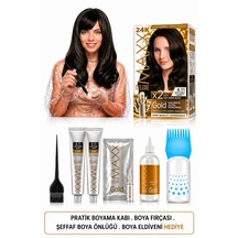 Maxx Deluxe Golden Beauty Set Saç Boyası 6.11 Yoğun Küllü Koyu Kumral 2 Li + Fırça+pratik Boya Kabı