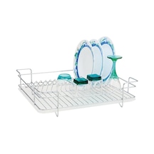 Ece Metal Damla Model Tabaklık Bulaşıklık Krom Kaplama Metal Sepet Plastik Tepsi Krom