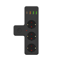 Microcase Termal Akım Korumalı 3 Lü Priz 3 Usb 1 Type C Girişli Uzatma Kablosu Ftr-12 Al4845