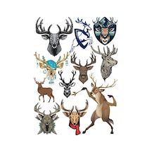 Geyik Sticker Set-2 11 Parça Telefon, Tablet, Defter, Laptop Sticker