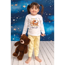 Pia Baby İsme Özel Erkek Çocuk Pijama Takımı %100 Pamuk Penye İsim Baskılı Kişiye Özel Çocuk Pijaması 20184s14pi Krem