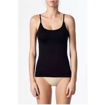 Kadın 2040303 Dikişsiz İnce Askılı Atlet SİYAH